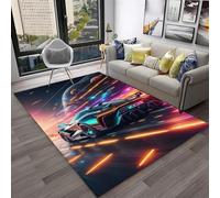 Big Non-slip Carpet For Living Room Bedroom Bedside Bathroom Kitchen Bathroom Hallway Sofa Doormat Playroom Kids Play Mat Racing Car Pattern Flannel Memory Foam Area Rugs (Multi 3,100x150 cm)