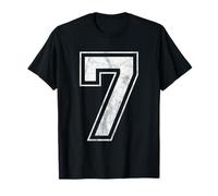 Big Numbers Number 7 T-Shirt - Unisex Adult, Black, S