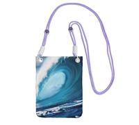 Big Ocean Wave Hd Print Crossbody Bag For Women, Shoulder Bag Purse, Travel Sport Mini Phone Bag, Phone Wallet, Purple, One Size