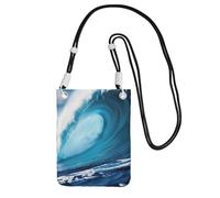 Big Ocean Wave Hd Print Crossbody Bag For Women, Shoulder Bag Purse, Travel Sport Mini Phone Bag, Phone Wallet, Black, One Size