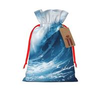Big Ocean Wave Hd Print Drawstring Gift Pouches,For Holiday,New Year,Travel Supplies