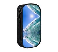 Big Ocean Wave HD Print Practical Pencil Case Multi-Compartment Office Travel School Art Daily Supplies