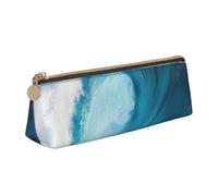 Big Ocean Wave HD Print Student Pencil Case Large Capacity Triangle Pouch Daily Essentials School College