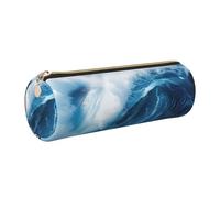 Big Ocean Wave HD Print Triangle Pencil Case Large-Capacity Stationery Organizer Stylish Pens Pouch
