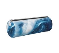 Big Ocean Wave HD Print Triangle Pencil Case Large-Capacity Stationery Organizer Stylish Pens Pouch