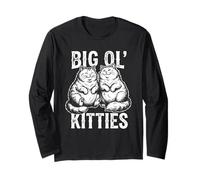 Big Ol' Kitties Happy Chubby Cats Design Long Sleeve T-Shirt