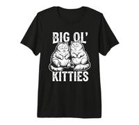 Big Ol' Kitties Happy Chubby Cats Design Premium T-Shirt
