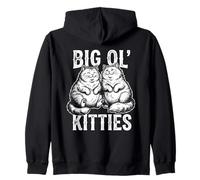 Big Ol' Kitties Happy Chubby Cats Design Zip Hoodie