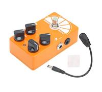 Big Orange Overdrive Pedal, Electric Guitar Effect Pedal, True Bypass with Aluminum y, 4 Control Knobs for Gain Treble Volume Bass, Compact Size 11.2 x 6.4 x 3.4cm