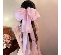 Big Organza Hair Bows for Women, Girls, Multi-layered Organza Hair Ribbon Bow Clips with Long Tails Large Bow Clip Hair Accessories for Thick Thin Hair