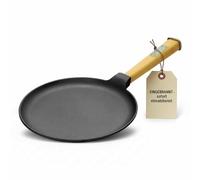 BIG-PAN Pancake Pan 24 cm Burned Ready to Use Crepes Frying Pan Cast Iron Omlette Pan Blini Pan Wooden Handle Induction