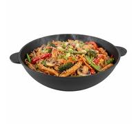 BIG-PAN Wok Pan Cast Iron 30 cm 4.7 L for All Hobs Including Induction Asia Wok Frying Pan Casserole Pot Kazan Grill Kazan for Kitchen Plov Oven Safe Kazan Cast Iron Pilav Sauté Pan