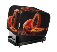 Big Papaya Toaster Cover 2 Slice, Waterproof Bread Machine Covers with Pockets Universal Size Kitchen Small Appliance Cover with Handle, Dust and Fingerprint Protection