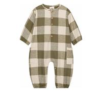 Big Papi Organic Cotton Checkered Jumpsuit Khaki 18 months