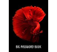 Big Password Book: with Alphabetical Tabs for Seniors, Large Print Internet Password Logbook Organizer, Red Fish Theme