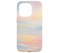 Big Pastel Sky Abstract Coastal Beach Design Case for iPhone 15 Pro