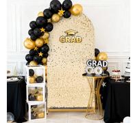 Big Payette Sequin Arch Cover: Light Gold 7.2 FT Arch Backdrop Cover for Arch Stand Glitter Wedding Arch Cover Backdrop Fabric for Birthday Halloween Celeberation