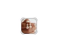 Big Pearl Earrings Large White Pearl Stud Earrings Elegant Statement Wedding Jewelry for Brides, M, Copper, No Gemstone