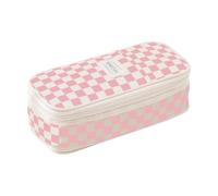 Big Pencil Bag - Extra Large Pencil Holder for Art Supplies and Stationery, Robust Canvas Case, Large Capacity Pencil Case with Multiple Slots, Portable Organiser for Studies, Pink, see description