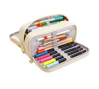 Big Pencil Case - Multi-Compartment Large Capacity Bag | Layered Mesh Pouch with Elastic Loop Slots & Expandable Storage Volume for Marker, Makeup, Students and Teachers