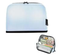 Big Pencil Case Zipper Pencils Pouch Blurred Office Abstract Light Blue Storage Pencil Bags Teen Girls Pen Pouch Boy Floral Print Kids Stationery Back to School Supply