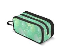Big Pencil Pouch Zipper Pencils Case Pastel Ginkgo Leaves Green Storage Pencil Bag Classroom Pen Bag Boys Graphic College Middle School Office Supplies 8.86x3.54x4.33in