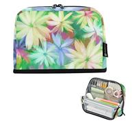 Big Pencil Pouch Zipper Pencils Case Pencil Bags Storage Classroom Pen Bag Boys Travel Stationery Kids Back to School Supply Flowers Petals Pastel Colors Pink