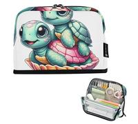 Big Pencil Pouch Zipper Pencils Case Pencil Bags Storage Cute Pen Pouch for Girls Japanese Kids Stationery Back to School Supply Cute Digital Sea Turtles