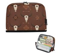 Big Pencil Pouch Zipper Pencils Case Pencil Bags Storage Teen Girls Pen Pouch Boy Cartoon Back to School Adults Office Supply Classical White Goats Brown