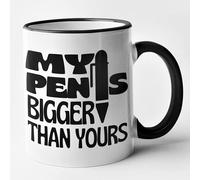 Big Penis Joke Mug My Pen is Bigger Than Yours (Black)
