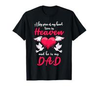 Big Piece My Heart Lives In Heaven He Is My Dad Angel Women T-Shirt