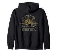 Big Pine Key Florida Seas the Moment Distressed Design Zip Hoodie