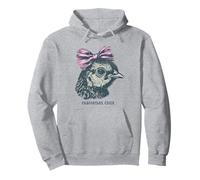 Big Pink Bow Chicken Free Range Fluent in Chicken Lover Gift Pullover Hoodie