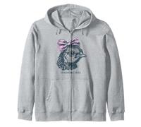 Big Pink Bow Chicken Free Range Fluent in Chicken Lover Gift Zip Hoodie