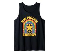 Big Pisces Energy Retro Zodiac Star Sign Vibes Tank Top