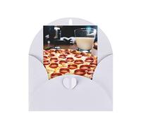 Big Pizza Print Blank Greeting Cards, Love Buttons, Pearl Paper Envelopes Suitable For Various Occasions - Anniversary Cards, Thank You Cards, Holiday Cards, Wedding Cards, Congratulations, And More