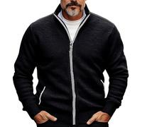 Big Promotion Lightning Deals Cocila Men's Cardigan Sweater Zip Sweater Chunky Cardigan Ribbed Knit Cropped Pocket Knitted Color Block Stand Collar Warm Ups Modern Con Outlet Clearance Uk Overstock