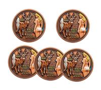 Big Rack Hunter & I Hunt Whitetails Year-Round Collector Coin, Double-Sided Funny Hunting Humor Challenge Coin with Deer & Pinup Artwork, Suitable for Hunters, Outdoorsmen (5PCS)