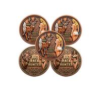 Big Rack Hunter&I Hunt Whitetails Year-Round Collector Coin,Year-Round Whitetail Pursuit Token,Rugged Deer Hunting Keepsake,Metal Vintage Coin, Perfect for Outdoorsmen & Trophy Chase Fans (5pcs)