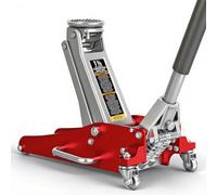 Big RED 1.5 Ton Low Profile Aluminum/Steel Racing Floor Jack with Dual Piston Quick Lift Pump, 3000 lb Capacity, Lift Range 3.54"-14.09", Compact Car Compatible, Red