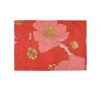 Big Red Bloom Flowers Decorative placemats for round dining table fabric placemat plate for kids tapetes para la mesa de comedor set of 6 12x18