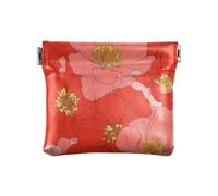 Big Red Bloom Flowers Fashion Women's Small Leather Change Purse Cute Change Wallet for Men Women Travel monedas para