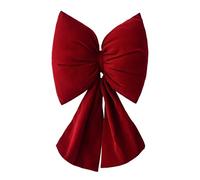 Big Red Bow Christmas Decorations, Christmas Tree Topper Bow Xmas Wreath Velvet Bow for Home Door Window Wall, Large Indoor Outdoor Hanging Ornaments Wedding Party Holiday Decor (Deep Red Bow)