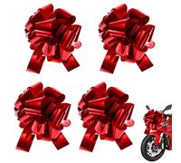 Big Red Car Bow 4pcs Big Bow for Present 12 Inch Giant Red Bow for Present Gift Bows Huge Red Christmas Bow Pull Bows for New Car, Huge Presents Bows Decoration, Christmas Big Gift Bow
