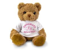 Big Red Egg CONGRATS IT'S A GIRL! - Cute Cuddly Soft Adorable - Teddy Bear - Gift Present