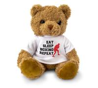 Big Red Egg EAT SLEEP BOXING REPEAT - Teddy Bear - Cute Soft Cuddly Adorable - Gift Present