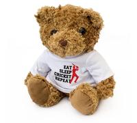 Big Red Egg EAT SLEEP CRICKET REPEAT - Teddy Bear - Cute Soft Cuddly Adorable - Gift Present