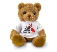 Big Red Egg EAT SLEEP SCUBA REPEAT - Teddy Bear - Cute Soft Cuddly Adorable - Scuba Diving Gift Present
