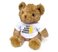Big Red Egg EAT SLEEP TENNIS REPEAT - Teddy Bear - Cute Soft Cuddly Adorable - Gift Present