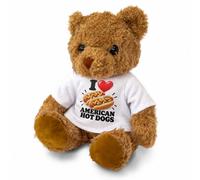 Big Red Egg I LOVE AMERICAN HOT DOGS - Teddy Bear - Cute Cuddly Soft Adorable - Food Souvenir Gift Present